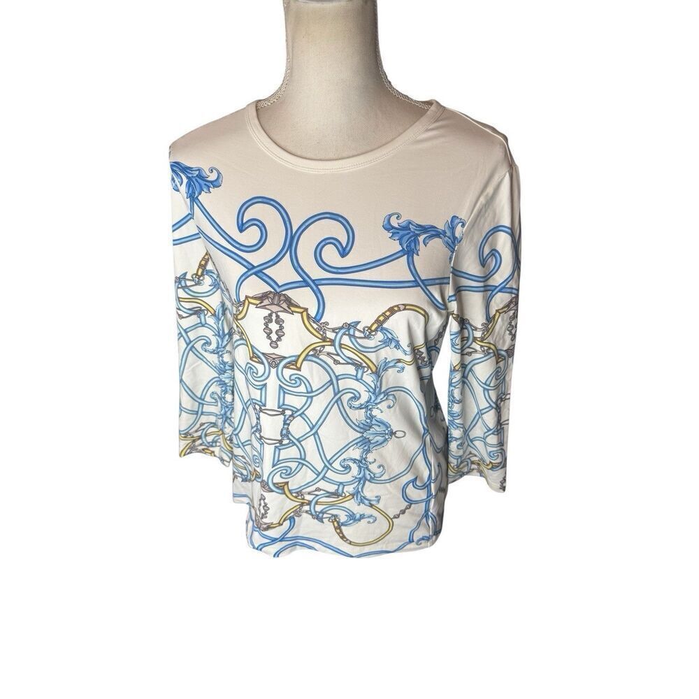J McLaughlin Signature Top Catalina Cloth, Rare Print! Sz Med